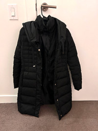 Tahari Double Layer Long Puffer Coat