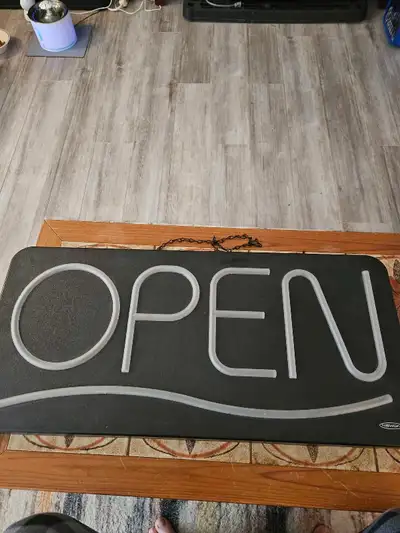 Brighten your business with this Newon open sign, featuring a bright LED display with static and fla...