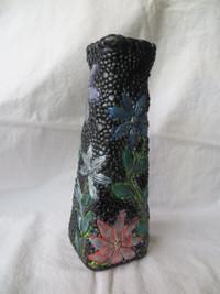 Metallic Flowered Dot Vase - Reduced