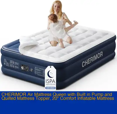 CHERIMOR Air Mattress Queen with Built in Pump and Quilted, View more
