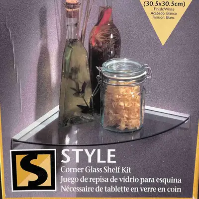 Brand new corner glass shelf kit, View more