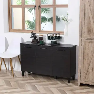 Dark walnut sideboard Cabinet, Buffet Cabinet with 3 Doors , View more