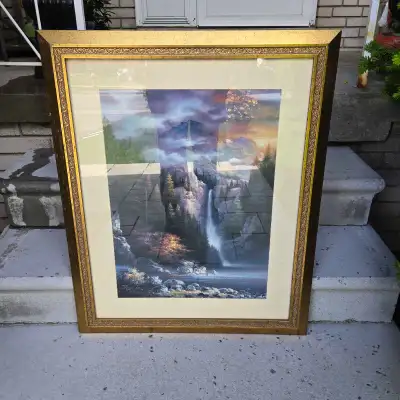 waterfall print and frame 26" by 32", View more