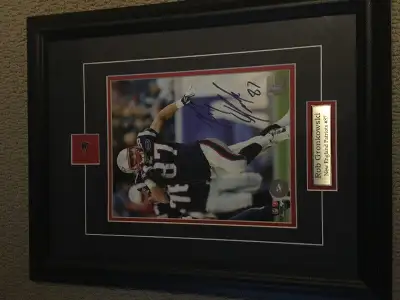 Rob Gronkowski autographed framed photo with C of A, View more