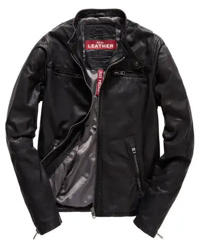 Superdry Biker Leather Jacket Mens Medium - NWT, View more