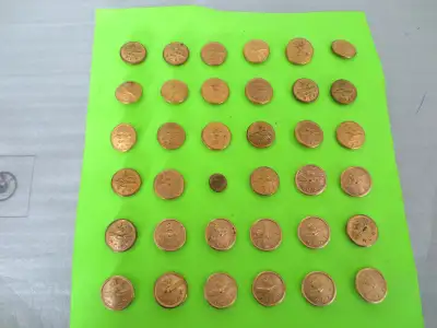 WWII RCAF Uniform Buttons made of brass 91 in total excellent condition, some are tarnished could us...