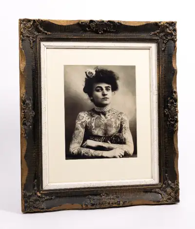 Framed Artwork! Portrait of Maud Wagner, 1st Female Tattooist, View more