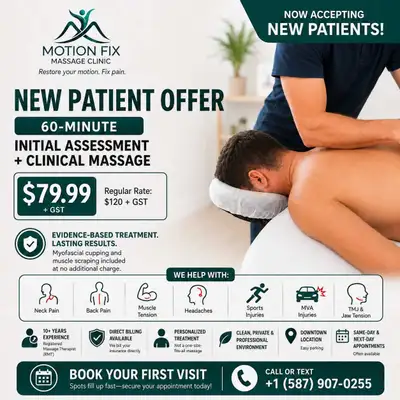 Registered Massage Therapist | New Patient Offer $79.99/Hour, View more