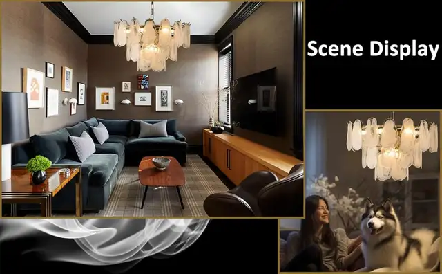 save $400: new Dughkugh  Gold Multi-Tier Cloud Glass Chandelier in Indoor Lighting & Fans in Mississauga / Peel Region - Image 4