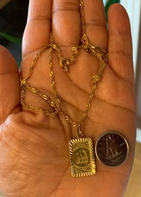 Brand New 25 inches of 22K Yellow Gold Pendant has God’s Name