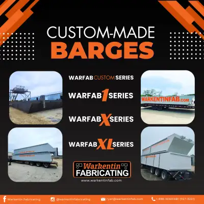Elevate your boating experience with our custom barges at Warkentin Fabricating! Explore the Warfab...