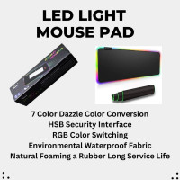 RGB Gaming Desk Mat & Mouse Pad - Large Size, Vibrant LED Colors