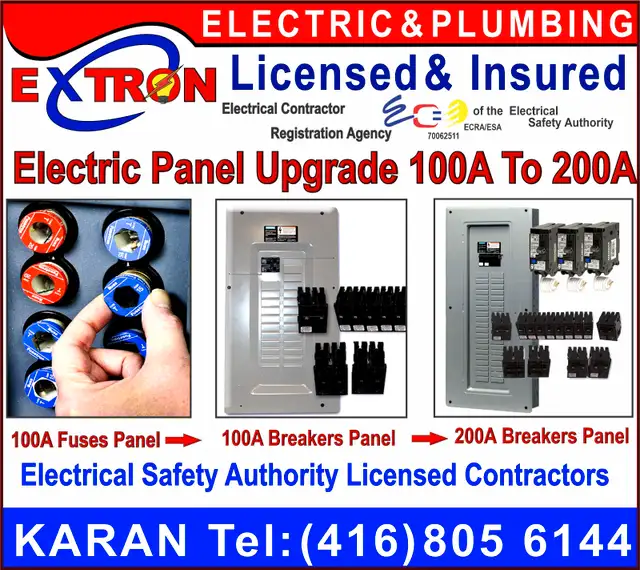 LICENSED ELECTRICIAN ✔️ Upgrade Electrical Panel ✔️GTA ☎️  KARAN63362357122817121