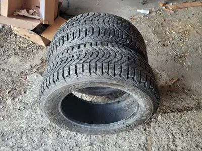 Selling 2x 235/55r17 firestone winter tires with 9/32nds used one winter came off a 2014 cadilac sel...