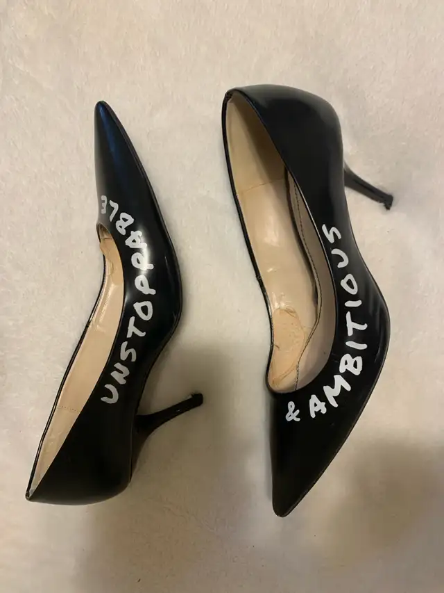 zara heels ambitious& unstoppable, limited edition, black patt in Women's - Shoes in City of Toronto - Image 2