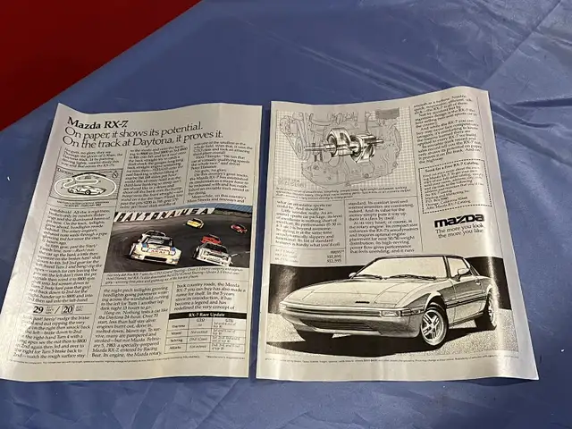 1983 Mazda RX-7 Original 2 Page Ad in Arts & Collectibles in Calgary - Image 2