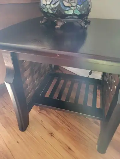wood table and end table, View more