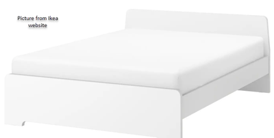 white Ikea twin bed in excellent condition + mattress, View more