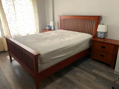 Bed, box spring, and mattress queen sizes: pickup only, View more