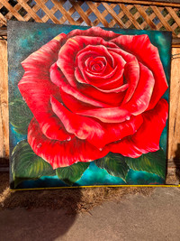 T. Wilson Rose oil on canvas painting