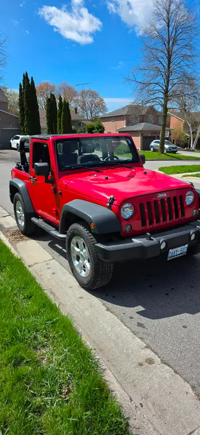 2014 Jeep Wrangler Sport, 3.6 liter, 6 speed stick, new Bridgestone tires, no ac, no power windows,...