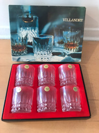 Villandry 6 choppes basses crystal glasses- Verres cristal