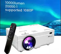 Projector 10000 Lumens Portable Video Projector 200“ Screen Full