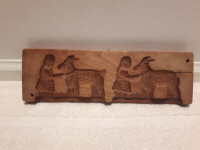 Vintage Dogs Wooden Carving