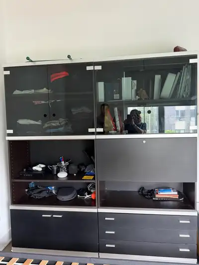 2-Piece Modular Wall Unit | Smoked Glass Doors, View more