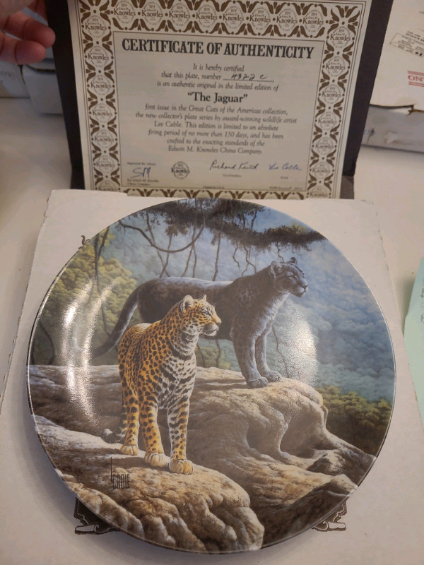 The Jaguar by Lee Cable Knowles Collector Plate 1990 in Arts & Collectibles in Oakville / Halton Region