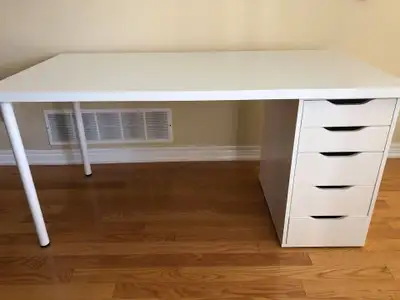 Ikea Desk with Alex Drawer and Swivel Chair, View more