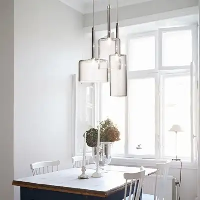 3-Light Glass Pendant Lights (grey or red) (see more photos), View more