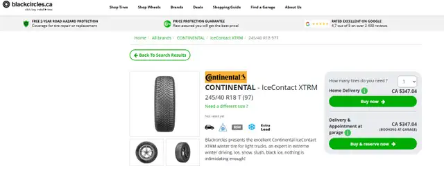 245/40/18 Continental winter tires 95% tread in Tires & Rims in Markham / York Region - Image 3