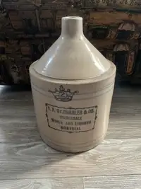 Cruche en grès vintage stoneware jug advertising 