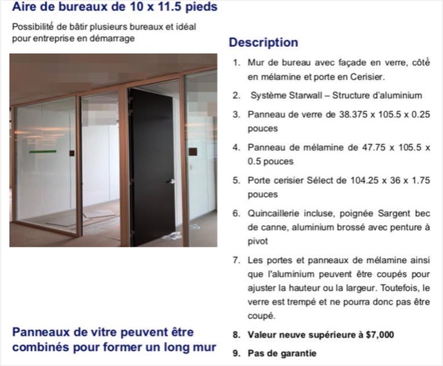 Starwall Bureau Vitré Glass Office Desks Gatineau Kijiji