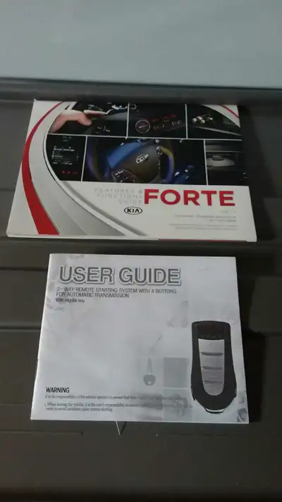 2015 Kia Forte owners manual. Pre owned. Includes user guide for remote.plus fuel consumption page w...