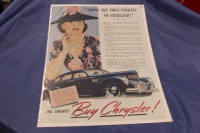 1939 Chrysler Royal 4- Door  Sedan Cleveland Original Ad