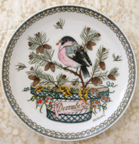 Vintage Ole Winther Bullfinch December Collector Plate