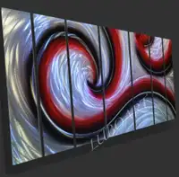wall decor abstract grind painted METAL modern 3D contemporary
