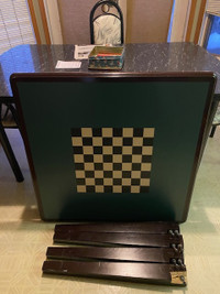 Solid Chess/Checker Board Table