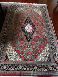 Authentic Hand-Woven Persian 100 Silk Carpet Qum rug.