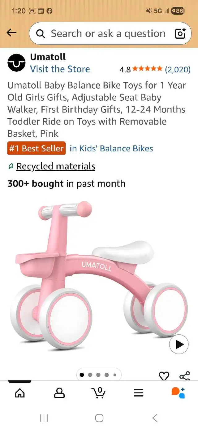 Toddlers Balance Bike in Kids in London - Image 3