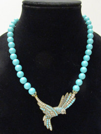 NEW IN BOX, HEIDI DAUS "FLY FLY AWAY" CRYSTAL & BEAD NECKLACE