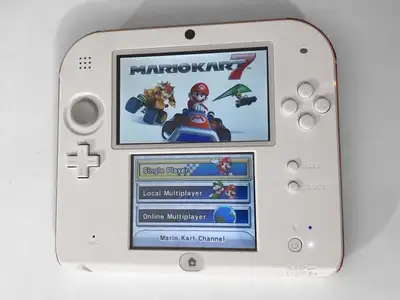White/Red Nintendo 2DS with 110+ 3DS games, View more