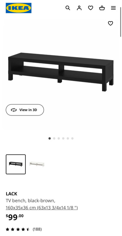Meuble TV LACK IKEA dans Meubles de télé et unités de divertissement  à Longueuil/Rive Sud - Image 4