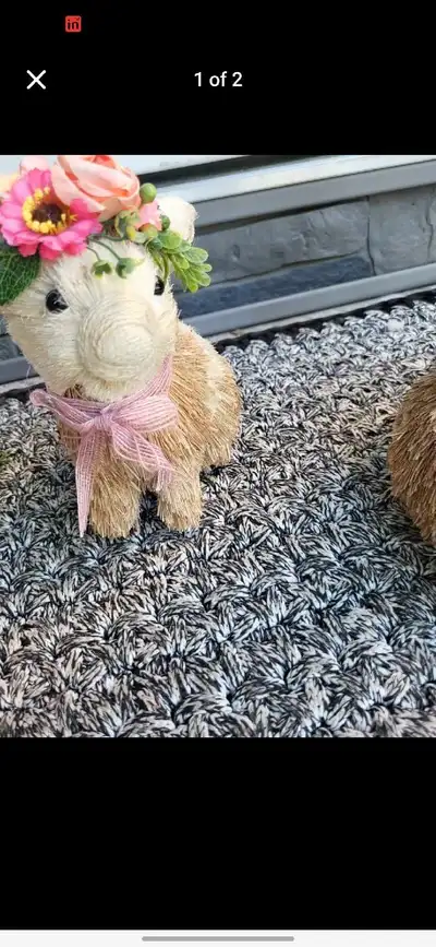  bunny toy (girls made up of straw), View more