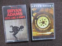 2 cassettes de Bryan Adams: Cuts Like a Knife et So Far So Good