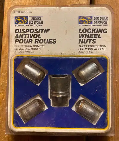 Original Subaru Locking Wheel nuts. Fits Subaru as well as Nissan and Infiniti. (M12 bolt, 1.25 thre...