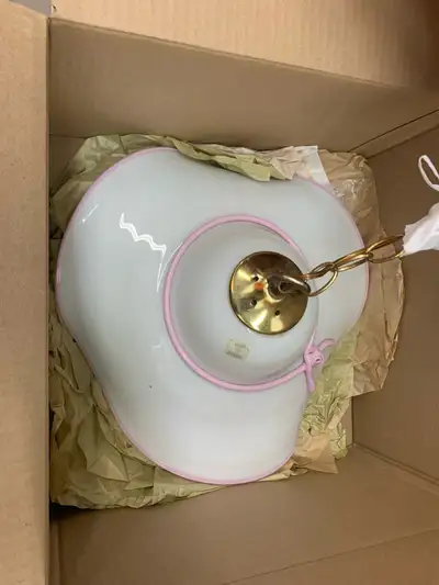 vintage Murano-style white glass pendant light, View more