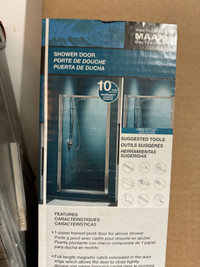 32 “ raindrop glass shower door chrome